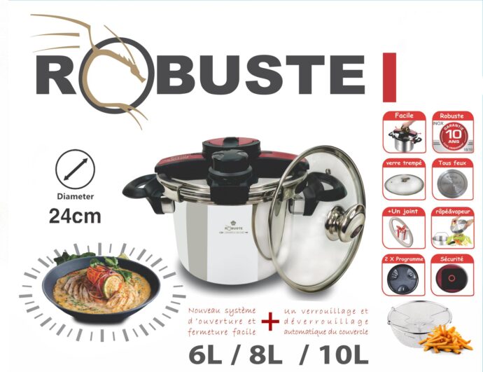 Cocotte & Marmite Robuste– 3 en 1 – 06 – 08 – 10 Litres
